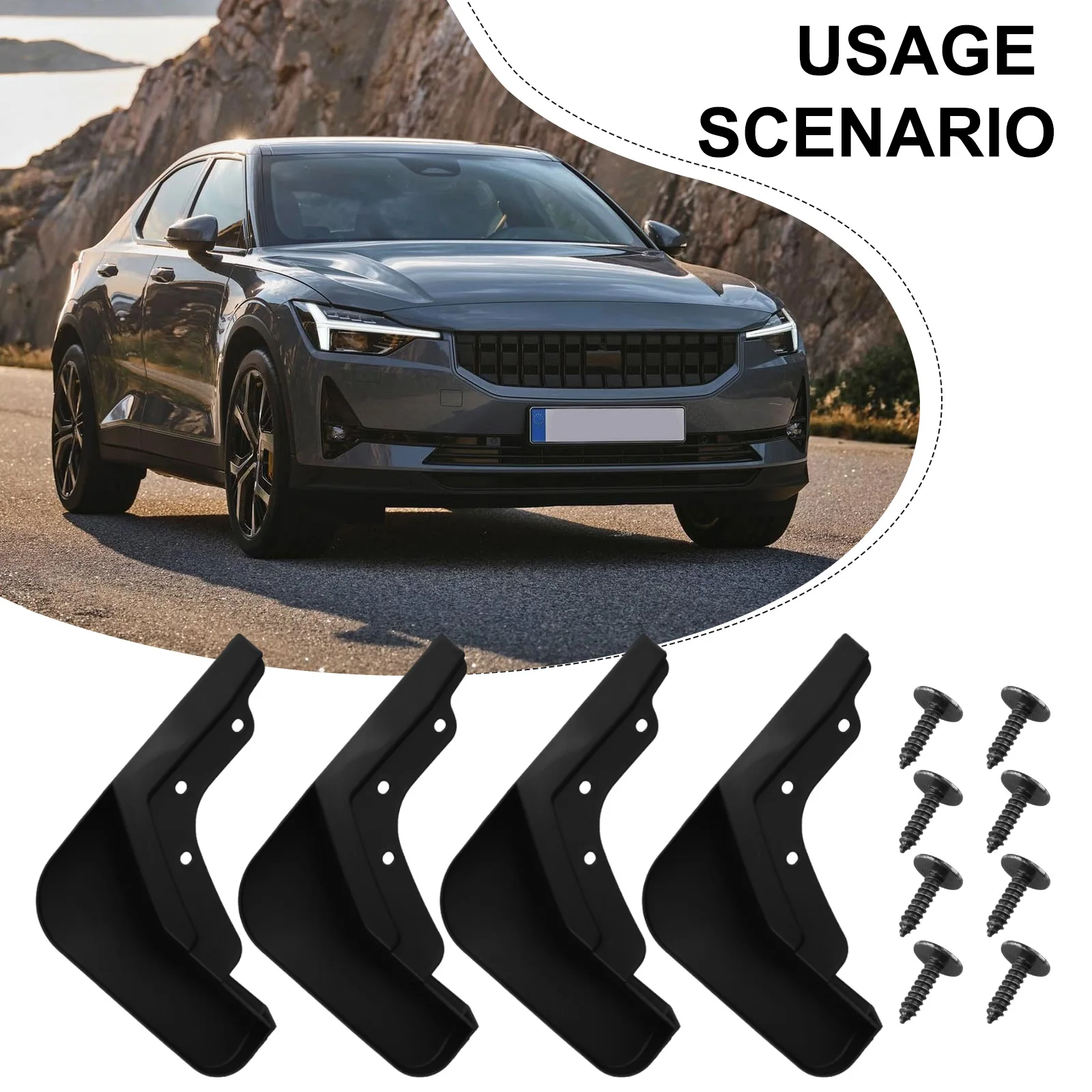 Брызговики комплект из 4 шт. крышка крыла для Polestar 2 20212023 Простой в использовании