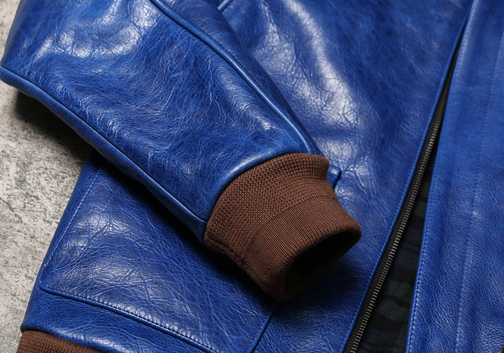 Восковая неокрашенная куртка из воловьей кожи окрашенная в индиго тяжелый