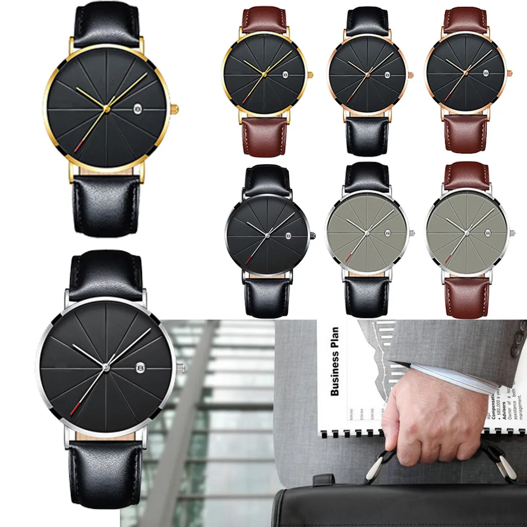 

2023 модные минималистичные часы, водонепроницаемые Круглые Наручные часы с кожаным ремешком, простые повседневные наручные часы, деловые часы с циферблатом