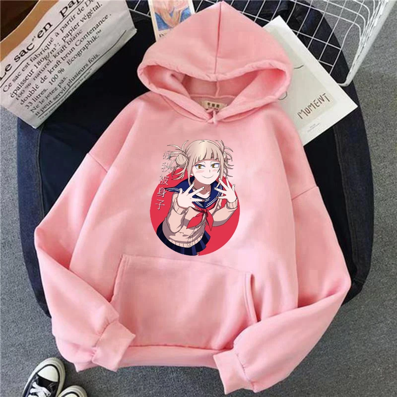 Fashion Women Anime Printing Hoodies Casual Hooded Sweatshirts Girls Long-sleeved Sport Pullover Jacket Loose Streetwear Tops