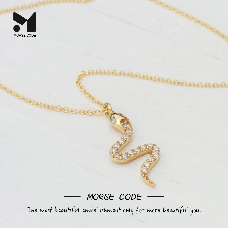 

MC 2022 Trend 925 Sterling Silver Gold Snake Pendant Clavicle Chain Chocker Women Necklace Luxury CZ Fine Jewelry Wedding Gifts