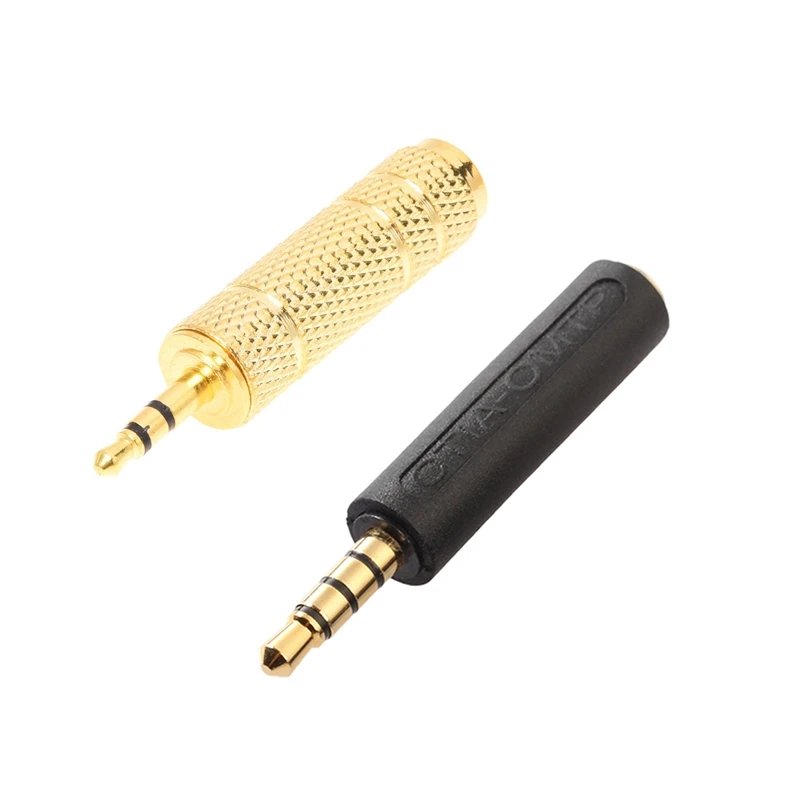 

Gold Plated 3.5Mm 1/8Inch Male To 6.3Mm 1/4Inch Female Stereo Audio Jack Adapter & Rubber Earphone Adapter Convert OMTP To CTIA