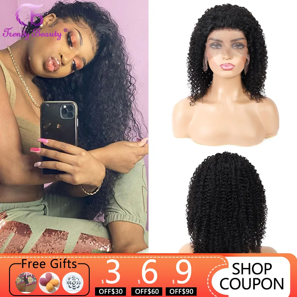 Brazilian Afro Kinky Curly Wigs For Women Curly Lace Closure Wig Curly Lace Front Human Hair Wigs Curly 13x6 Lace Front Wig