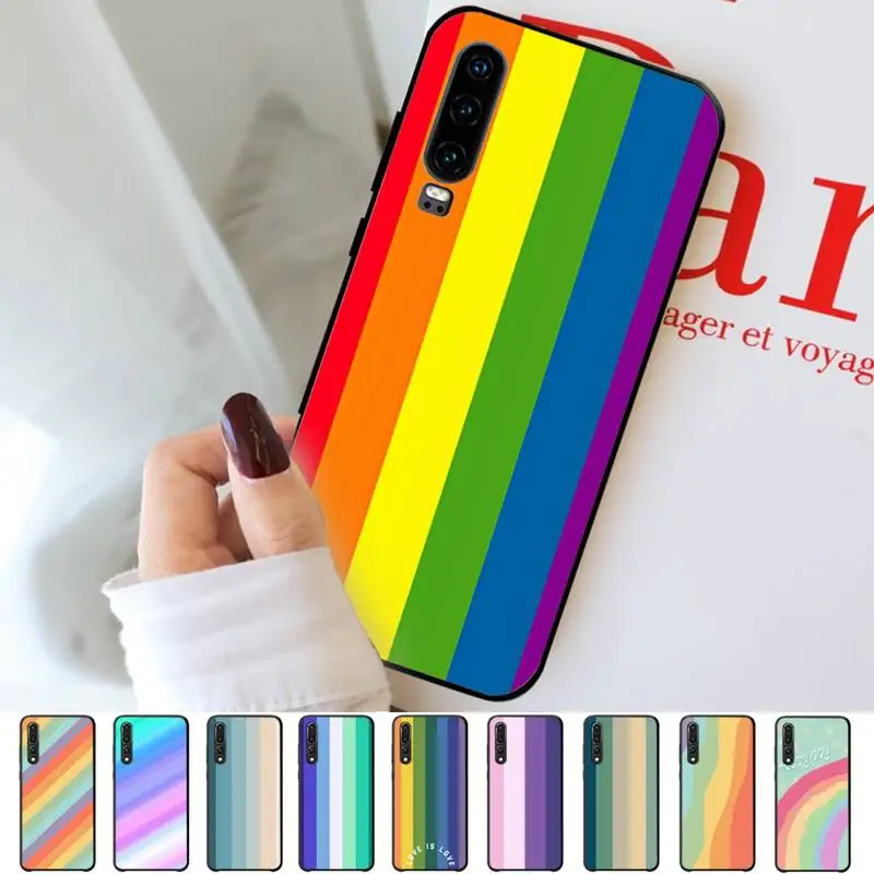 

Rainbow Colorful Phone Case for Huawei P30 40 20 10 8 9 lite pro plus Psmart2019