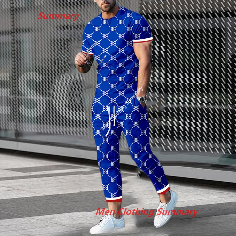 Outfits Male Summer Luxury Men Sets Shorts Clothing Street T Shirt Two Piece 3D Print Casual Tracksuit Oversized Beach Sportwear