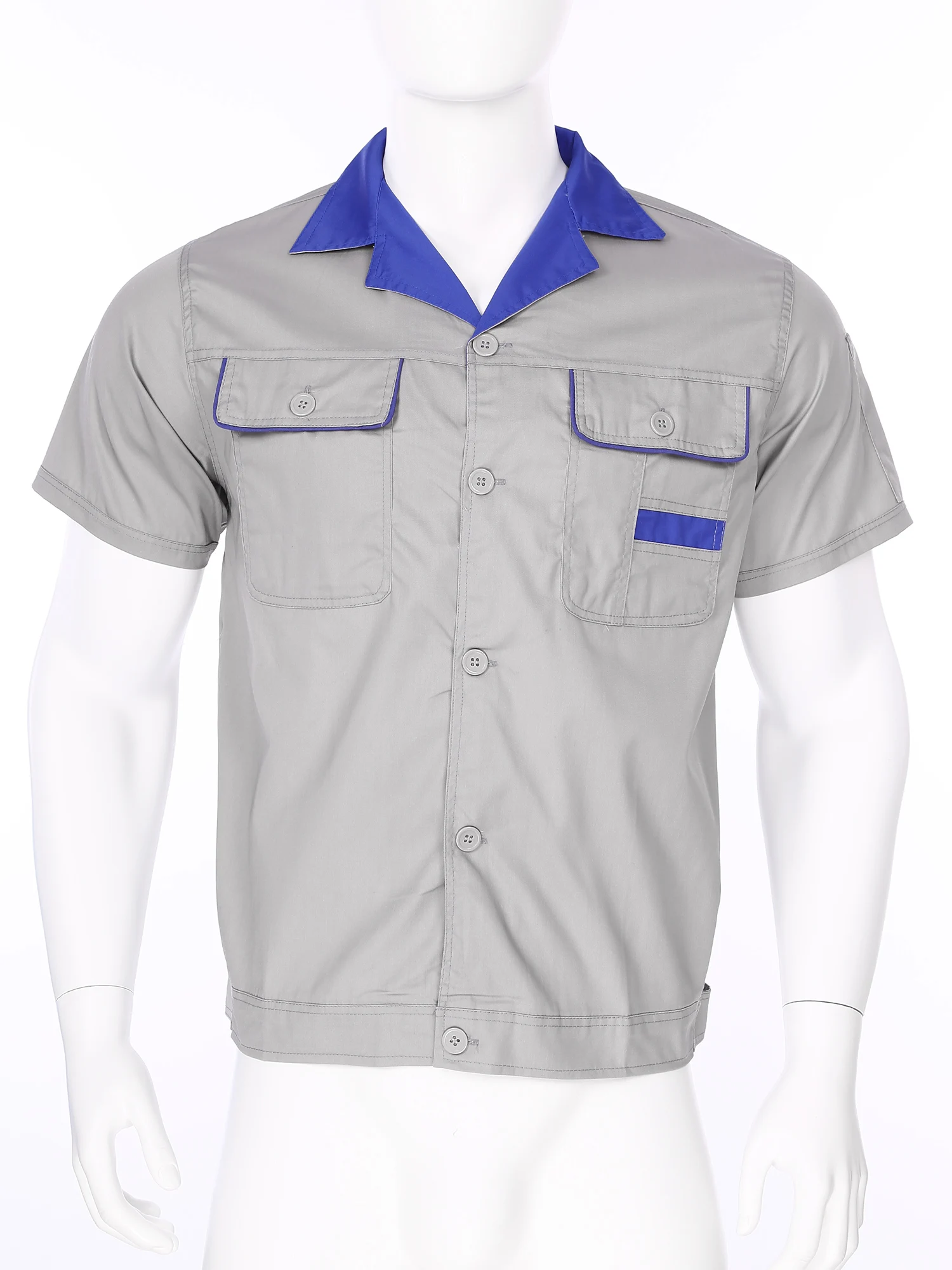 Мужская фабричная рубашка для мастерской Униформа с коротким рукавом и отложным
