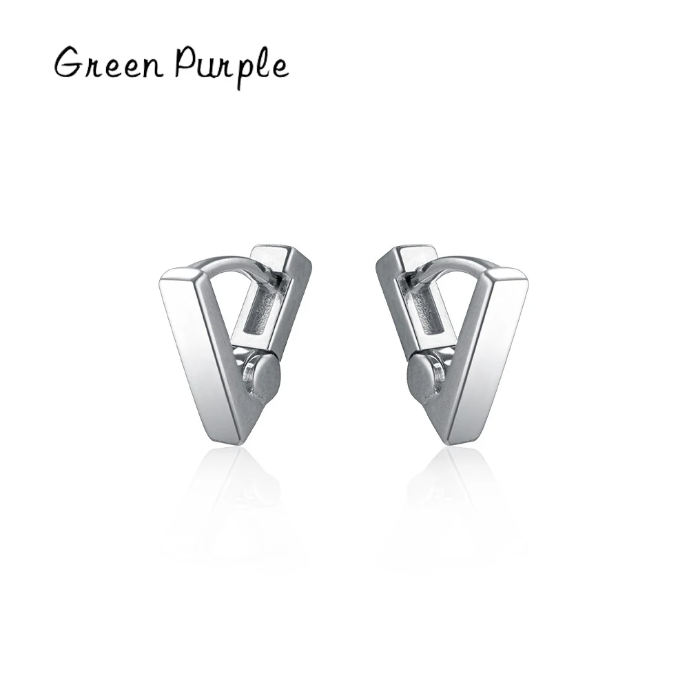 

Triangle V Shape Hoop Earrings Real 925 Sterling Silver Earrings Korea Minimalism Brincos Pendientes Elegant Earrings for Women