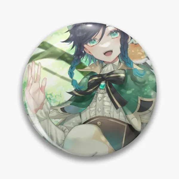 

Мягкая булавка Genshin Impact Venti для женщин, булавка для лацкана, ювелирная брошь для шляпы, креативный подарок, милый металлический модный значок...