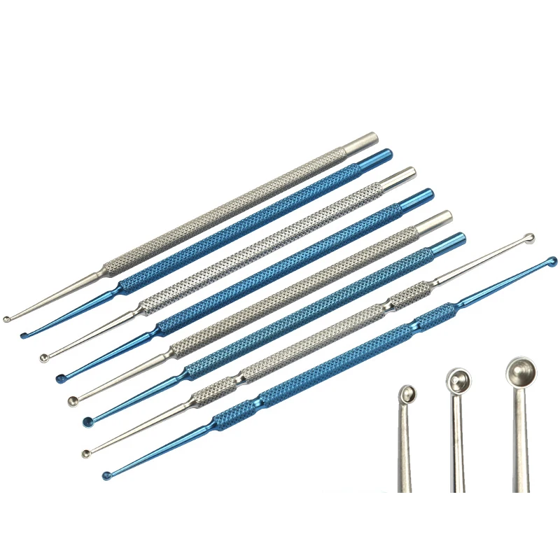 

Ophthalmology equipment molluscum curette Medical spatula Double-headed Meibomian gland curette Dermatology wart scraping tool