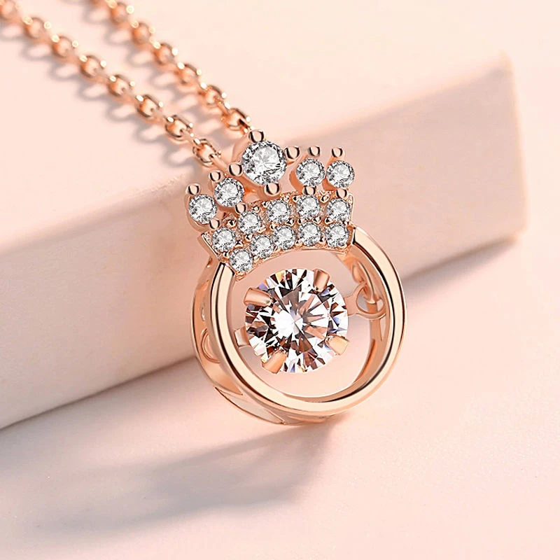 

Queen Crown Necklace, Cool 925 Sterling Silver Pendant Fashion Women Jewelry Charms Gift Necklace for Girl Bridesmaid Friend Mom