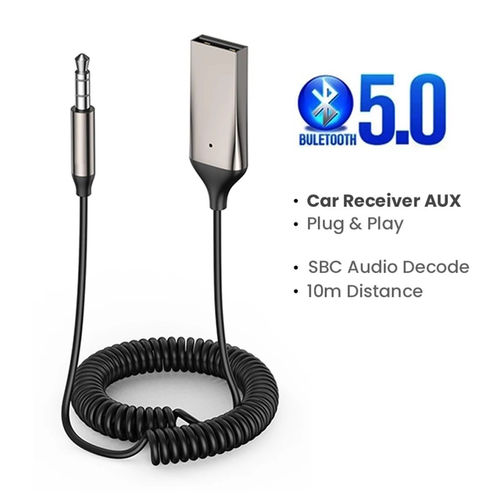 

Bluetooth 5,0 Aux адаптер беспроводной автомобильный Bluetooth-приемник с USB на разъем 3,5 мм аудио музыкальный микрофон гарнитура адаптер для автомобил...