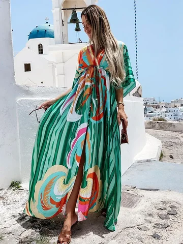 EDOLYNSA Бохо Платье-накидка из вискозы