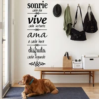 spanish family rules wall sticker living room bedroom decorative proverbs sticker
