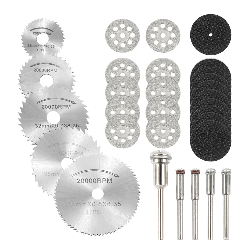 

Набор лезвий для мини циркулярной пилы из быстрорежущей стали, 30-67 шт., отрезные диски для сверления, алмазные режущие диски, мощный вращающи...