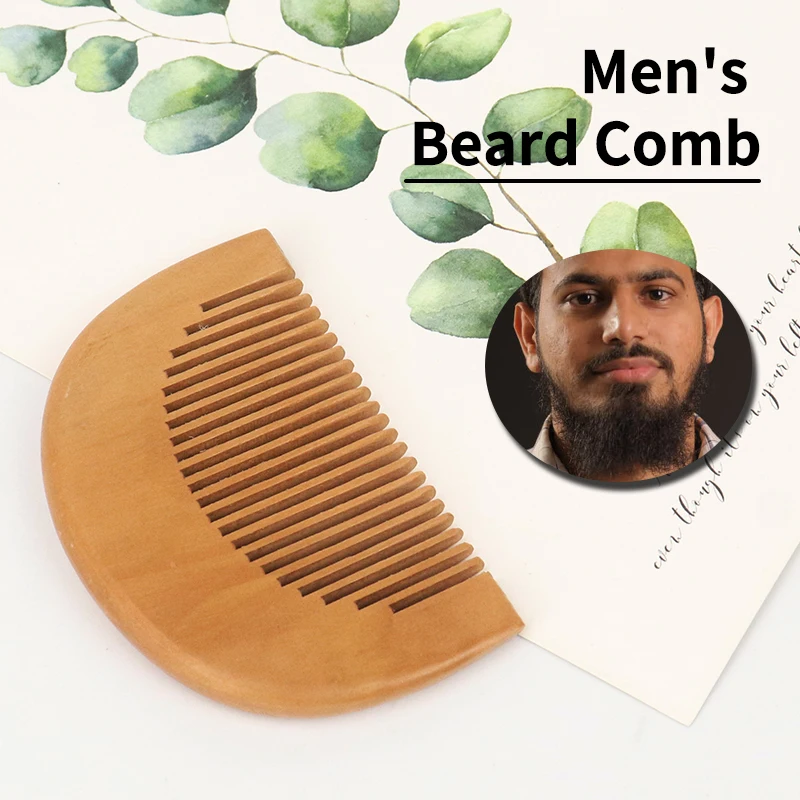 

Pure Natural Beard Wood Comb For Men Facial Mustache Grooming Anti Static Fine Teeth Hair Combs