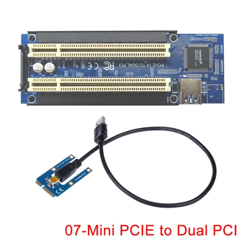 Адаптер PCI E/NVME/Mini PCIE-Райзер-карта PCI Dual PCI высокоэффективный преобразователь с кабелем USB 3,0 для настольного ПК ASM1083 чип