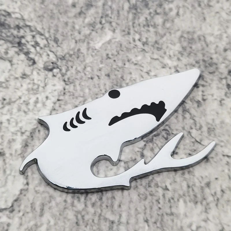 

Металлическая наклейка на бампер Shark, индивидуальная креативная наклейка на бампер, наклейка на корпус с царапинами, Модифицированная металлическая наклейка на бампер боковой двери