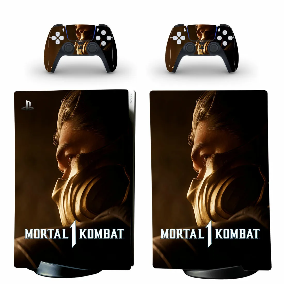 Mortal Kombat 1 PS5 цифровая наклейка для консоли и 2 контроллера виниловые чехлы