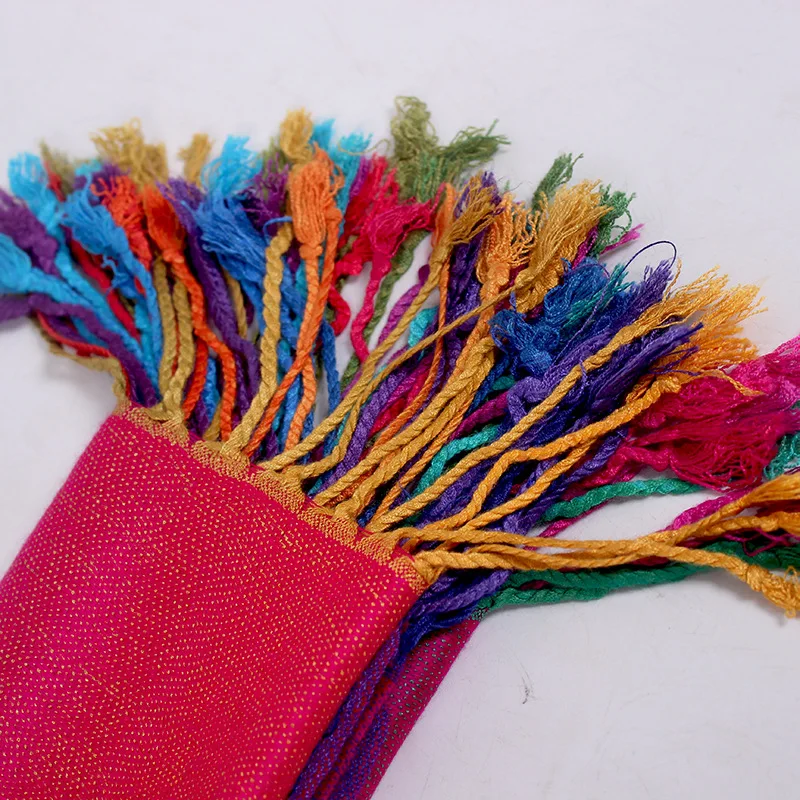 Элегантный женский жаккардовый шарф с перьями и кисточками Женский хлопковый