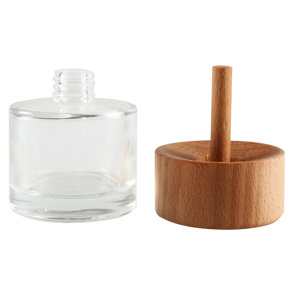 

Aromatherapy Bottle Container Essential Oil Diffuser Wooden Cover Cylindrical Volatile Empty Bedroom Glass Car