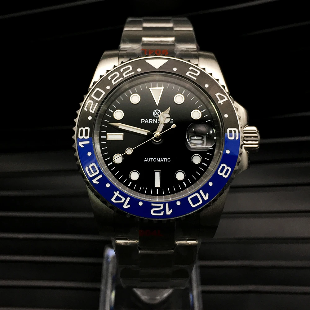 PARNASREE Dive Watch 40mm Automatic Watch Men's Miyota 8215 Movement Men's Mechanical Blue Bulk Luminous Dial Hands enlarge