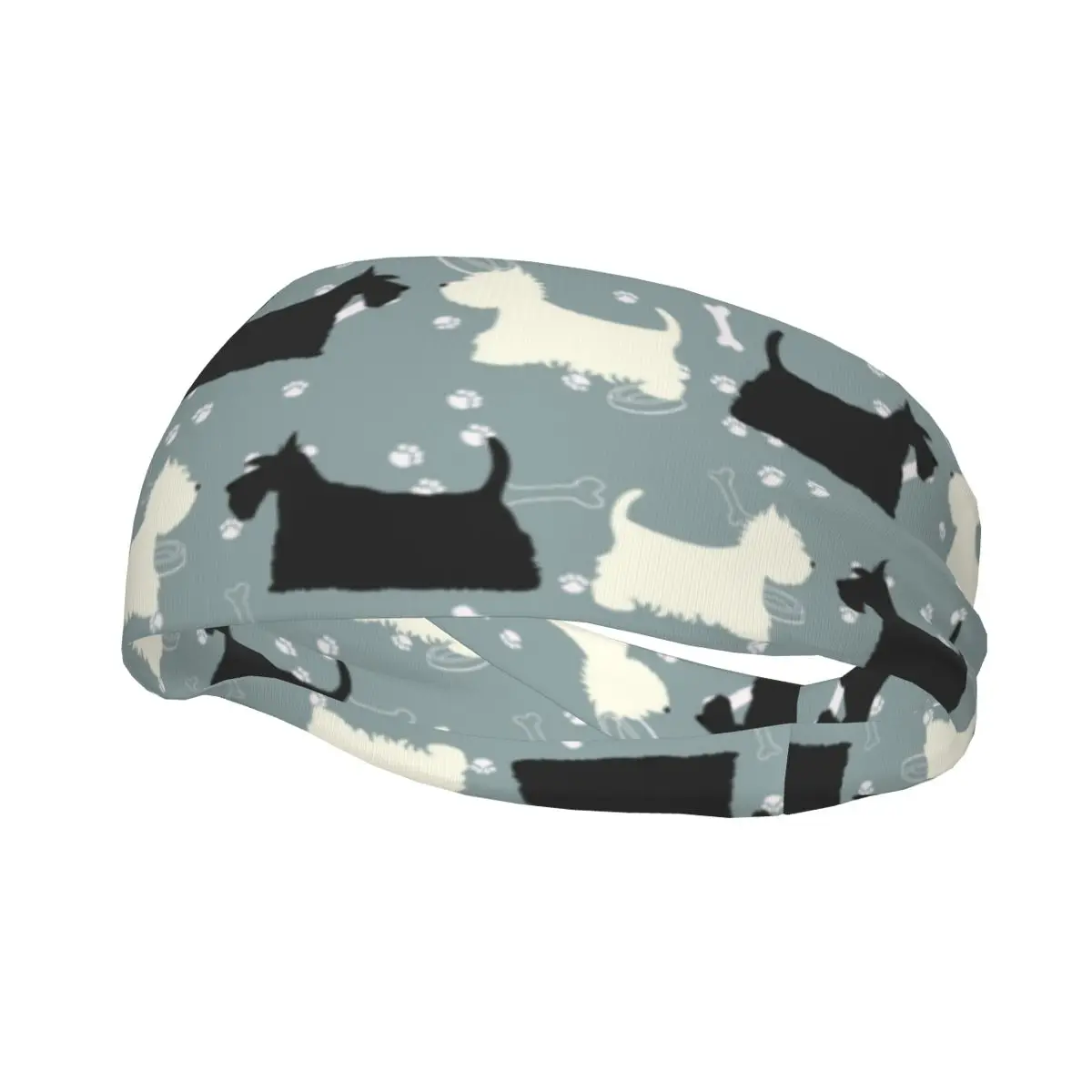 

Scottie And Westie West Highland Terrier Sweatband Sports Headband Elasticity Running Sport Hair band Dog Headwear Sports Safety