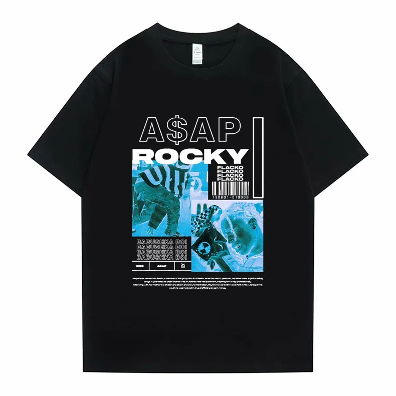 Asap Rocky Graphic Print T-shirt Fashion Men Women Hip Hop Rapper Tshirt Female Tee Shirt Streetwear Unisex Short Sleeve T shirt