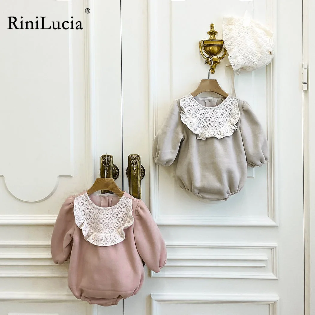 

Autumn Winter Baby Girls Romper 2023 New Long Sleeve Lace Inflant Bodysuit Newborn Baby One Pieces Jumpsuit Clothing