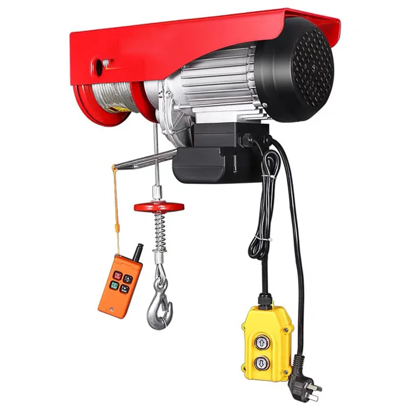 

Wireless remote control electric hoist lifting wire hoist crane with wire rope traction electric winch 300/600kg