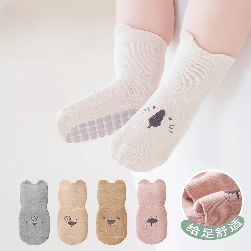 3 пары/партия Нескользящие хлопковые носки с рисунком