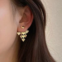 new fashion jewelry love heart tassel pendant earrings for women valentines day anniversary gift elegant prom party accessories