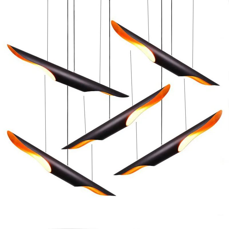 

Скандинавский Ретро трубчатый подвесной светильник, черный/белый алюминиевый декоративный светильник для гостиной, бара, магазина, ресторана