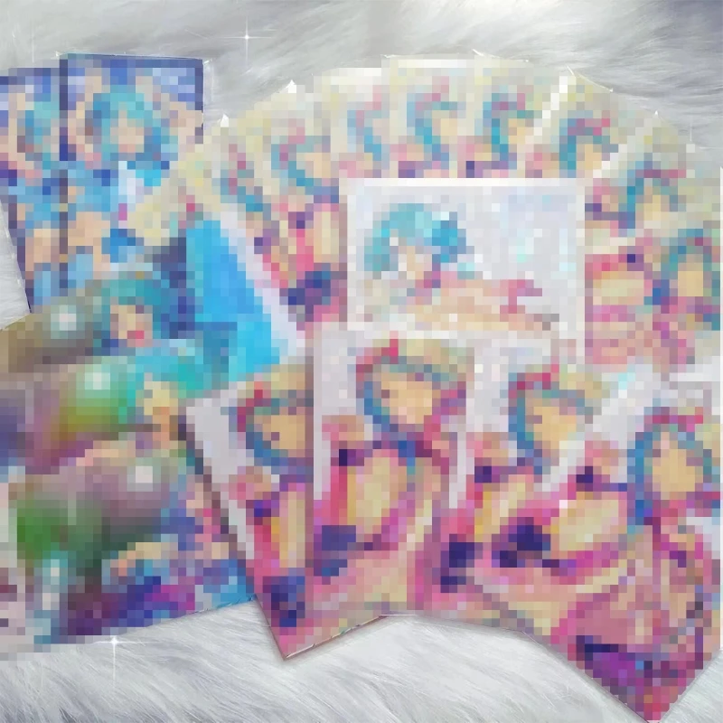 

50Pcs Flashing Broken Fragments Card Sleeves Protector For Cards Holder Holographic Foil Protective Film Storage Bags