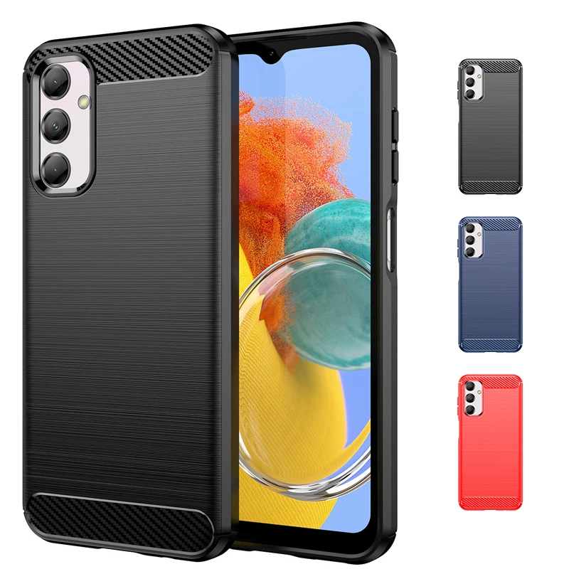 

For Samsung M14 Case Cover Samsung Galaxy M14 M22 M52 M33 M23 M52 M53 M12 M13 Capas Carbon Fiber TPU Soft Funda Samsung M14 5G