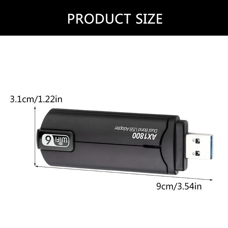 Сетевая карта AX1800 USB3.0 WiFi 1800 Мбит/с с 2 антеннами для ПК/настольного