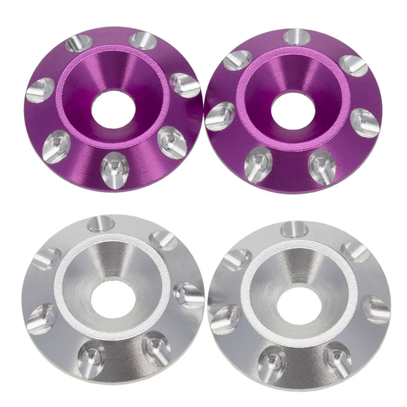 

2 Set Metal Tail Wing M3 Countersunk Screws Washers For 1/10 Scale Off Road Buggy Truck RC Dift Cars, Silver & Purple