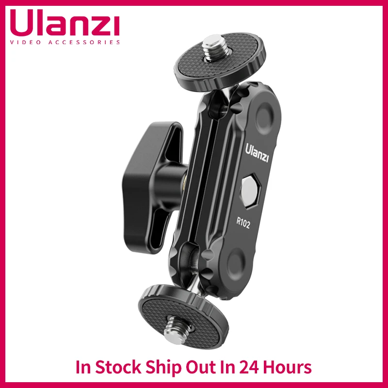 

Ulanzi R102 Metal Magic Arm With 360° Double Ball Heads 1/4''Screw Extend Mount for DSLR Camera Monitor Video Light Mic Tripod