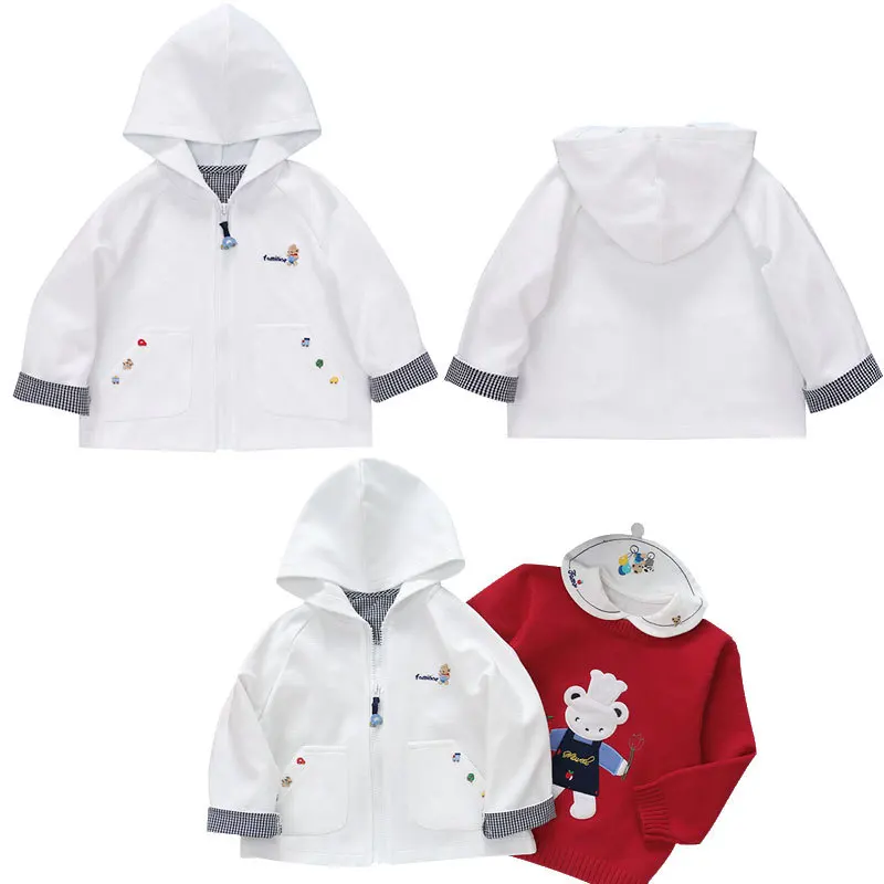 

Family Children's Clothing Autumn New Children's Cartoon Bear Car Embroidered Hooded Zipper Jacket Cardigan