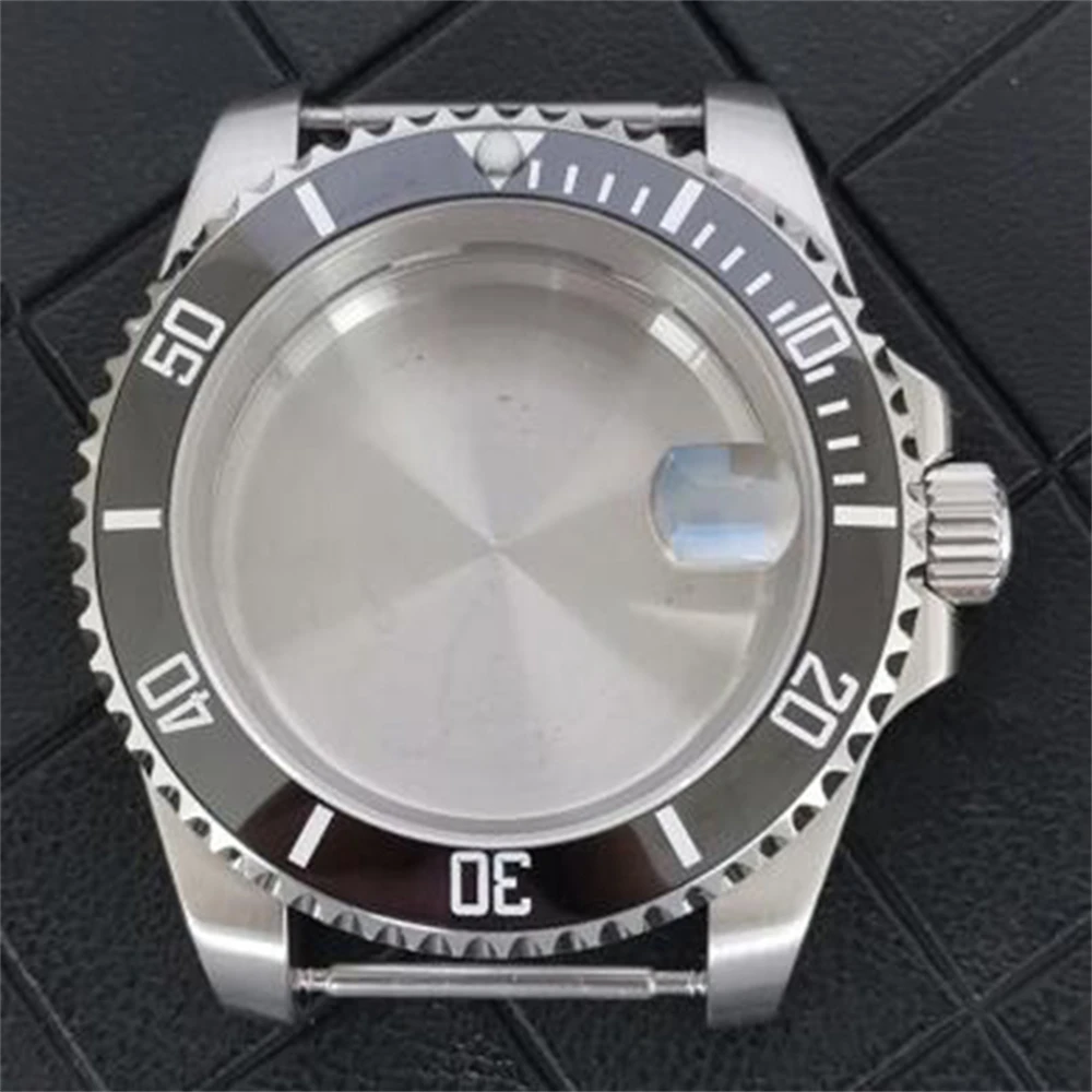 

40MM Magnifier Sapphire Glass Watch Case for NH34 Movement Modified Part Stainless Steel Cases Watches Accessories