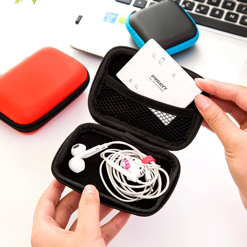 

Earphone Holder Case Storage Carrying Hard Bag Box Case For Earphone Headphone Accessories Earbuds memory Card USB Cable