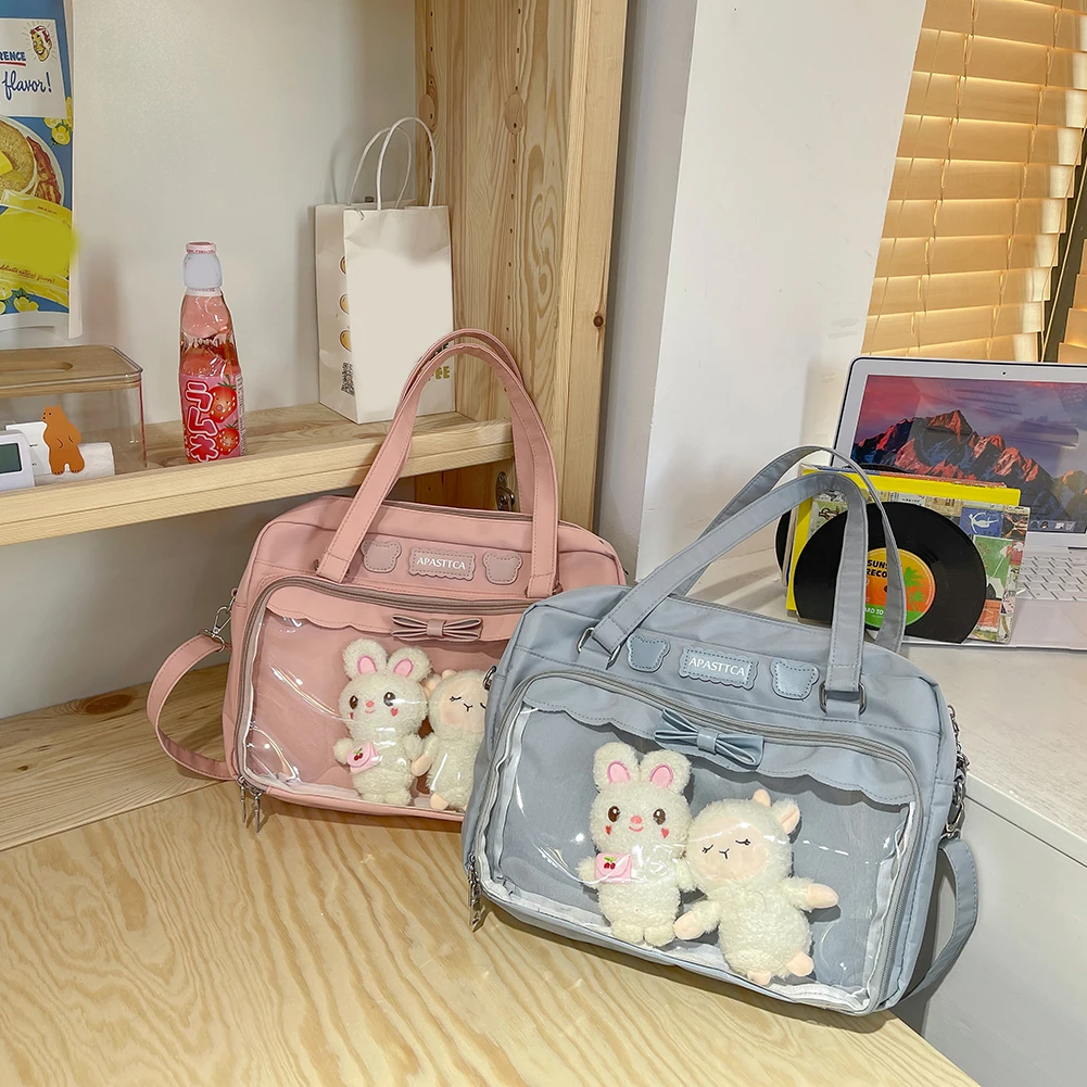 

Japanese High School Girls JK Bag Transparent Handbags Book Bag Satchels Shoulder Bag Itabag Big Crossbody Bags Women Ita bag