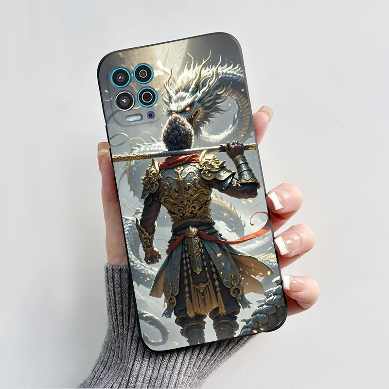 Для Motorola Moto G100 чехол черный Myth Wukong окрашенный мягкий силиконовый для телефона