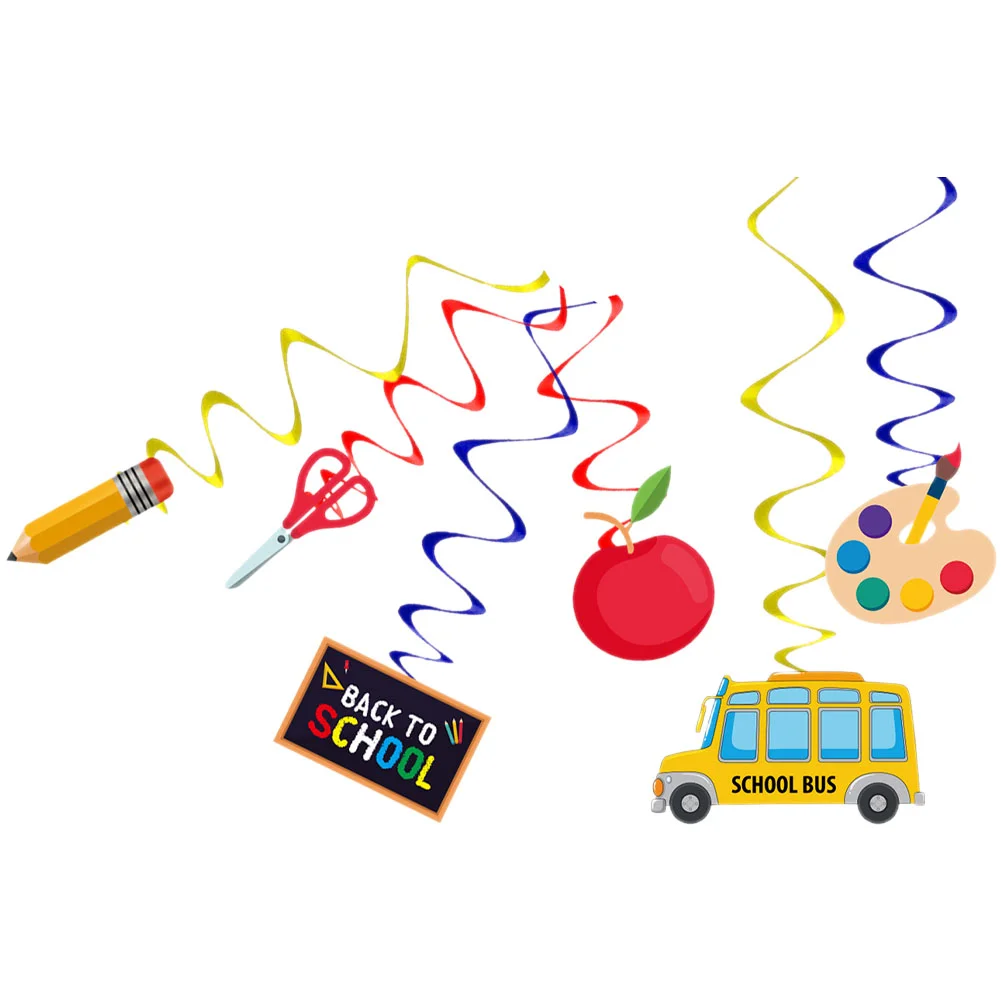 

Welcome Back Spiral Hanging Decorations Class Prop Returning Spirals Flags Party Favors