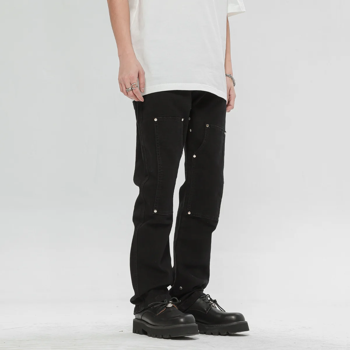 Джинсы из микро-дема в американском стиле мужские модные брендовые джинсы High Street