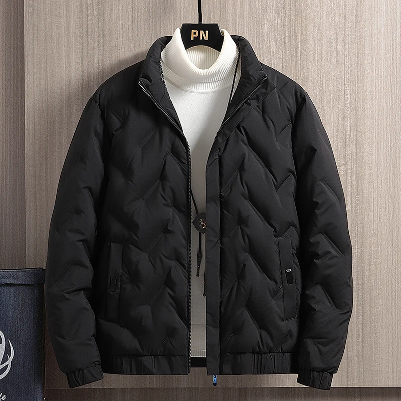 Winter new thick hooded down jacket men's short youth white duck down warm casual trend coat 2022