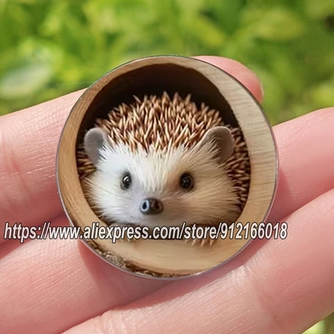 1 шт., брошь из нержавеющей стали с плоской печатью, белка, сова, милые животные в елочных отверстиях, булавки для рождественского значка в виде ежака