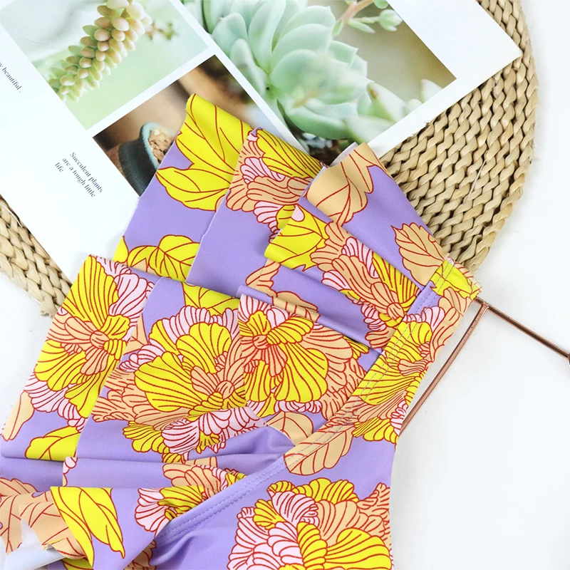 Слитный купальник CPUTAN с цветочными оборками юбка 2024 сексуальный винтажный