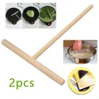 Behogar 2 шт. Т-образные деревянные палочки для разбрасывания блинов для ресторана, дома и кухни 