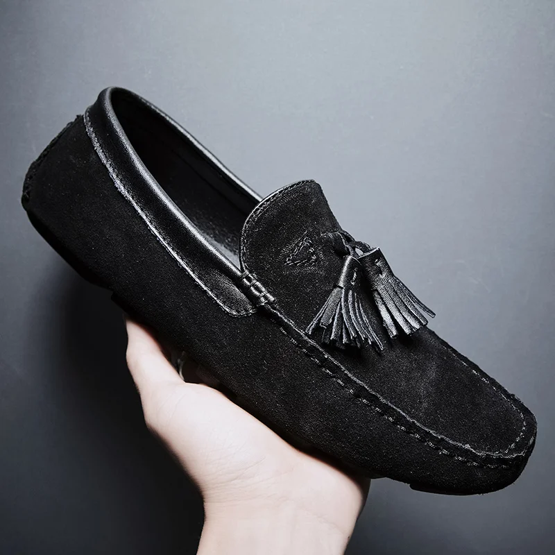 

Туфли мужские из натуральной замши, дышащие лоферы, повседневная обувь, Мокасины, ручная работа, летняя мода