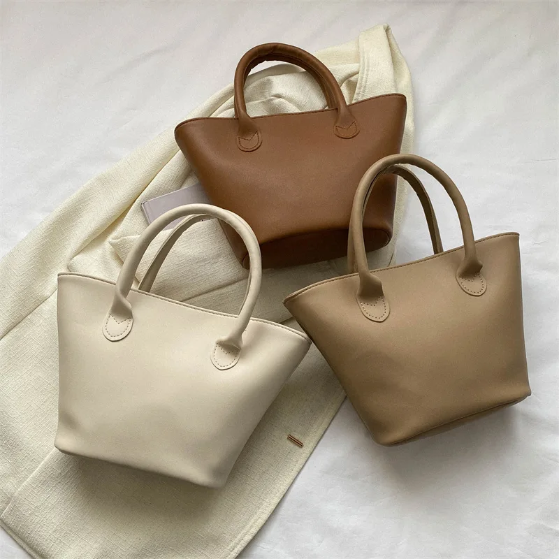 

Portable Solid Color Bucket Bag For Women 2023 New Fashion Versatile Shoulder Bags Female Handbag Purse Ins Chic Lady Tote Bags